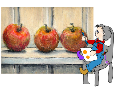 Äpfel auf Regal